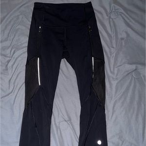 Lululemon Capri Reflective Leggings with mesh details